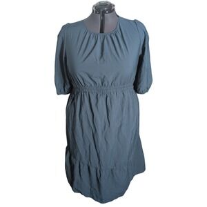Isabel Ingrid & Isabel Dark Teal Cutout Puff Sleeve Tiered Midi Dress XXL